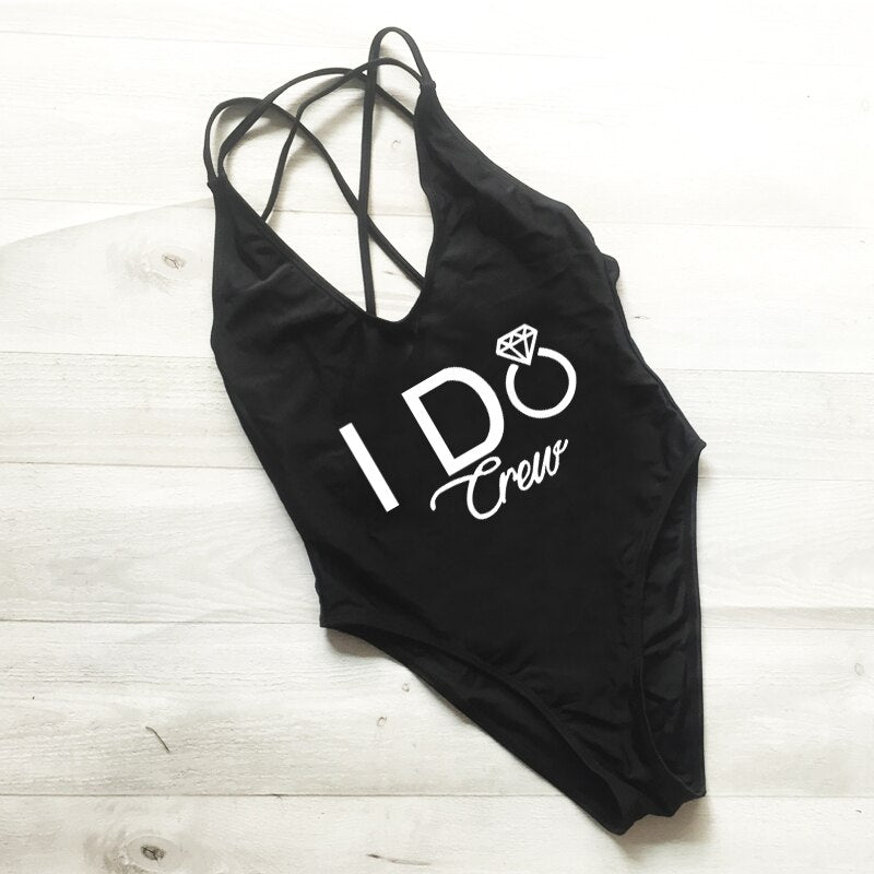 
                      
                        I DO Crew Letter Swimwear
                      
                    