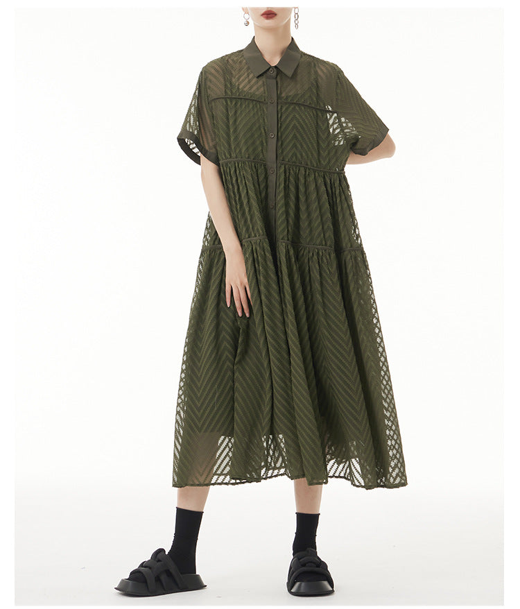 
                      
                        Lace Gauze Shirt Dress
                      
                    