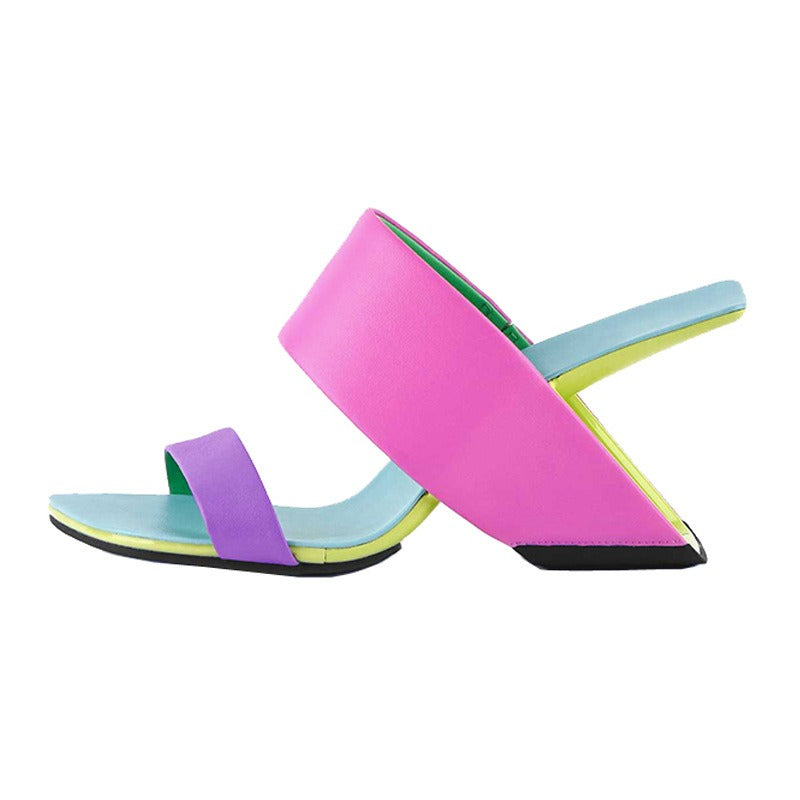 
                      
                        Summer shaped heel ladies square toe slippers - SORIGINAIS
                      
                    