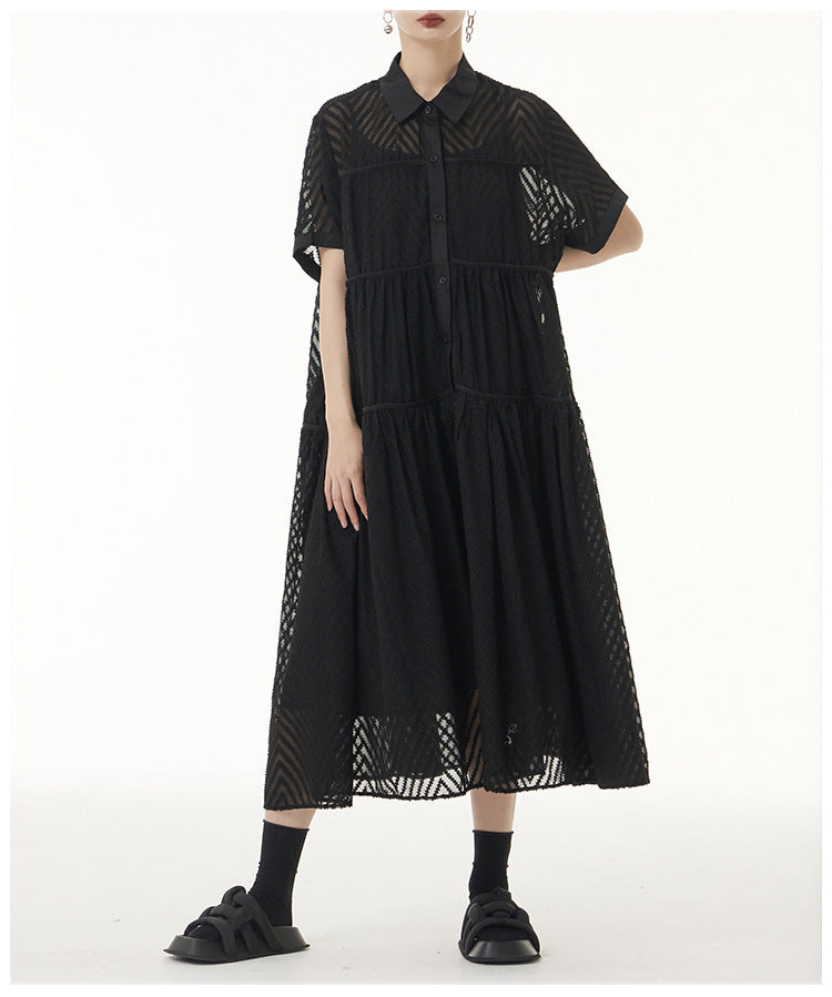 
                      
                        Lace Gauze Shirt Dress
                      
                    