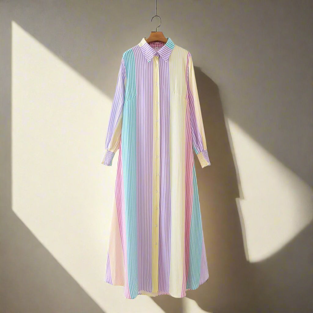 
                      
                        New color striped long dress for women
                      
                    