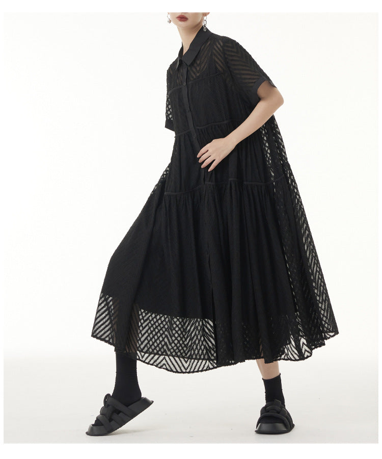 
                      
                        Lace Gauze Shirt Dress
                      
                    