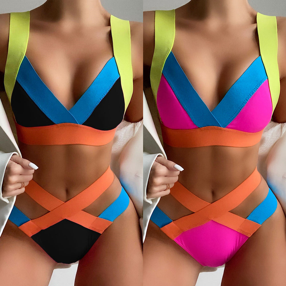 Ladies Colorful Bandage Bikini