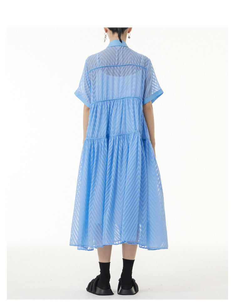 
                      
                        Lace Gauze Shirt Dress
                      
                    