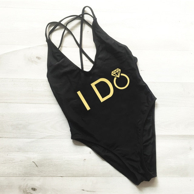 
                      
                        I DO Crew Letter Swimwear
                      
                    