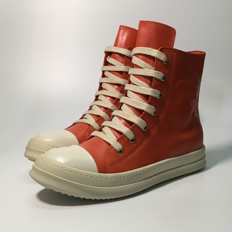 High Top Board Leather Shoes