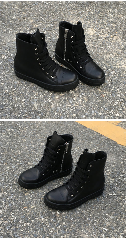 
                      
                        High Top Board Leather Shoes
                      
                    