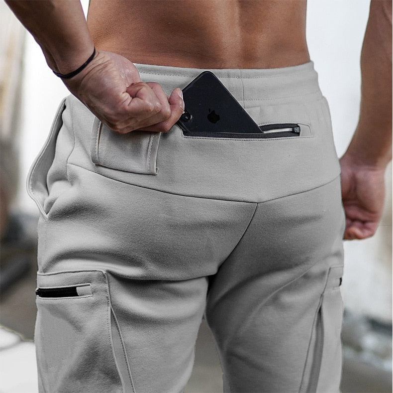 Men Pants Fitness Casual Elastic Pants