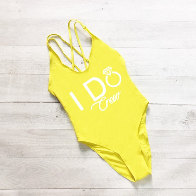 
                      
                        I DO Crew Letter Swimwear
                      
                    