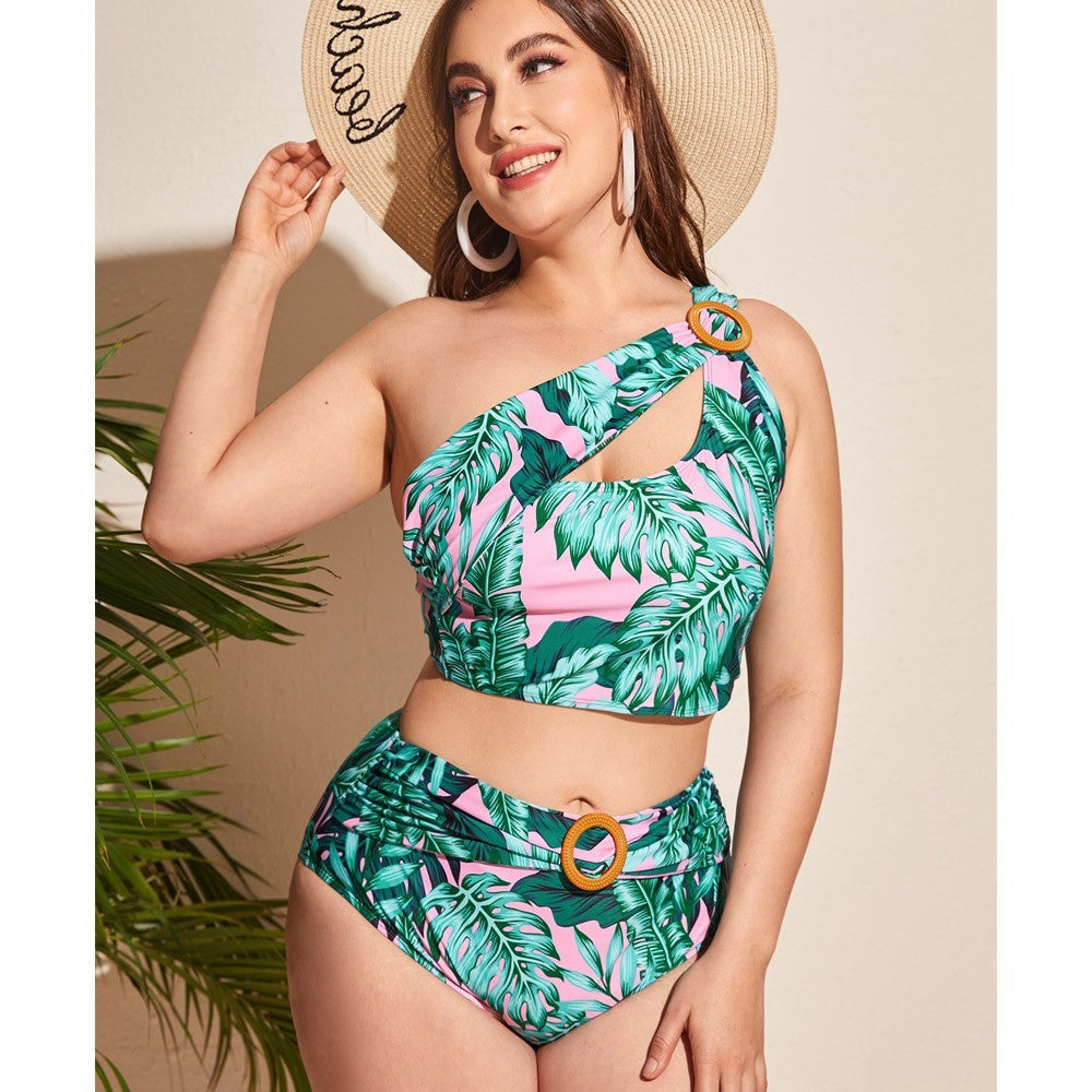 
                      
                        Green Large Size Special Craft Split Swimsuit
                      
                    