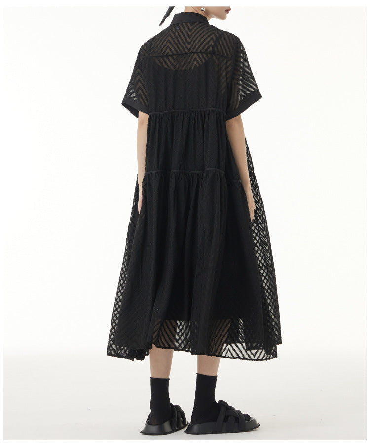 
                      
                        Lace Gauze Shirt Dress
                      
                    