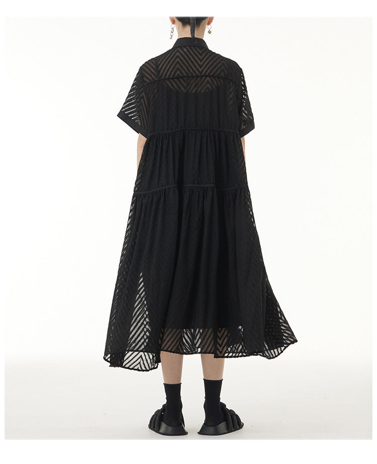 
                      
                        Lace Gauze Shirt Dress
                      
                    