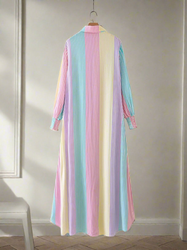 
                      
                        New color striped long dress for women
                      
                    