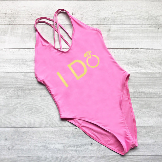 
                      
                        I DO Crew Letter Swimwear
                      
                    