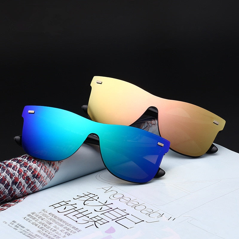 Sunglasses Square Frame Travel Flat Panel Lens