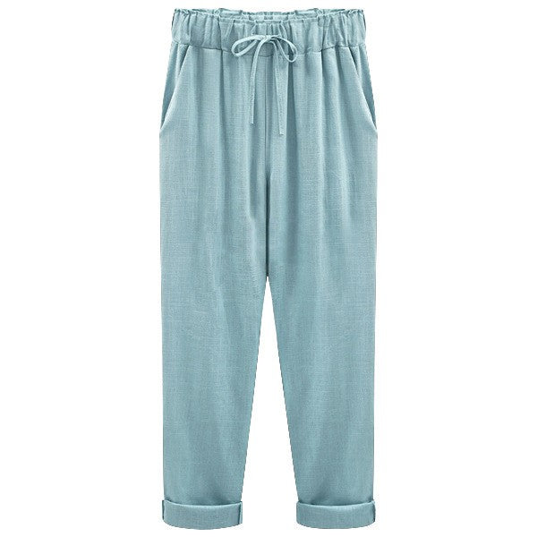 Pants women's cotton and linen (up to 8XL)