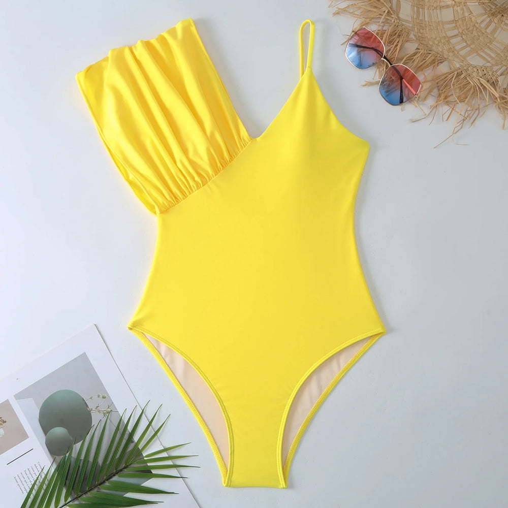 
                      
                        Yellow Flower One Piece Swimsuit with Skirt option
                      
                    