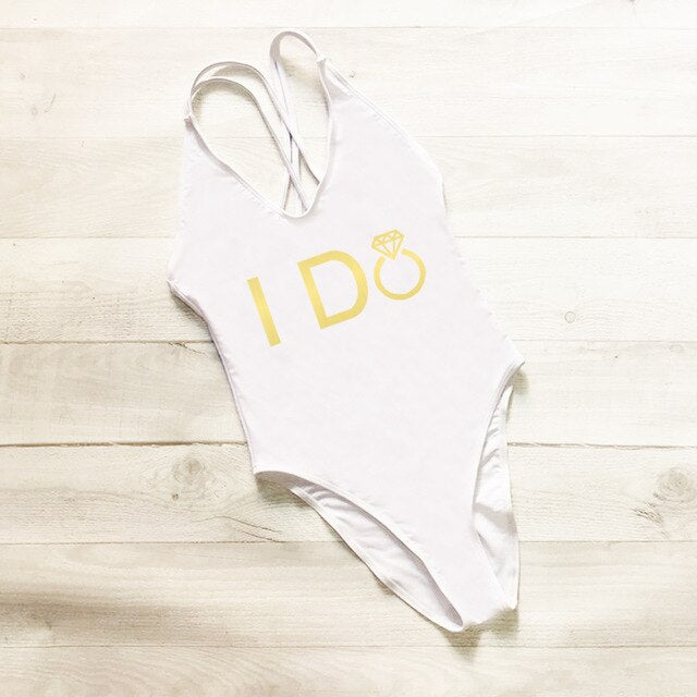 
                      
                        I DO Crew Letter Swimwear
                      
                    