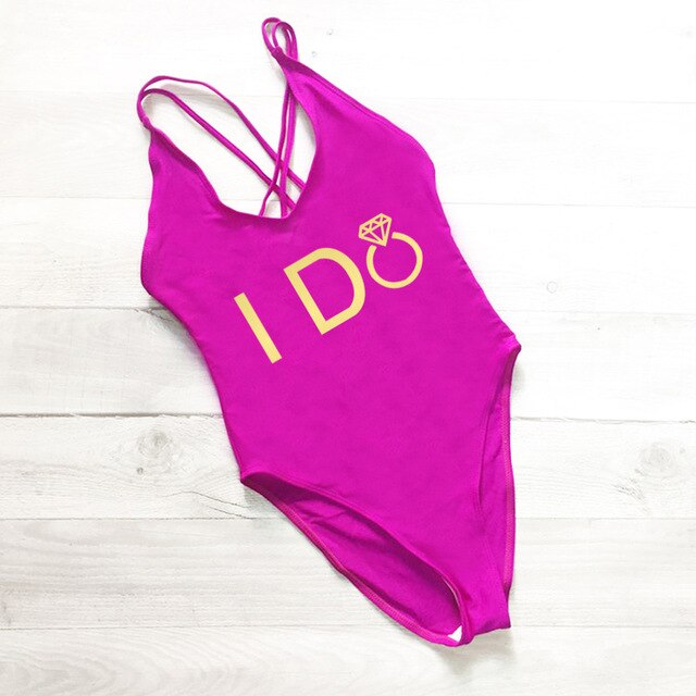 
                      
                        I DO Crew Letter Swimwear
                      
                    