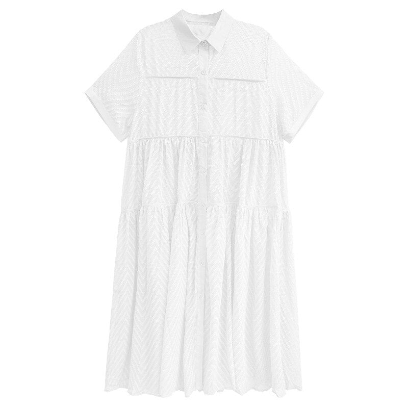 
                      
                        Lace Gauze Shirt Dress
                      
                    