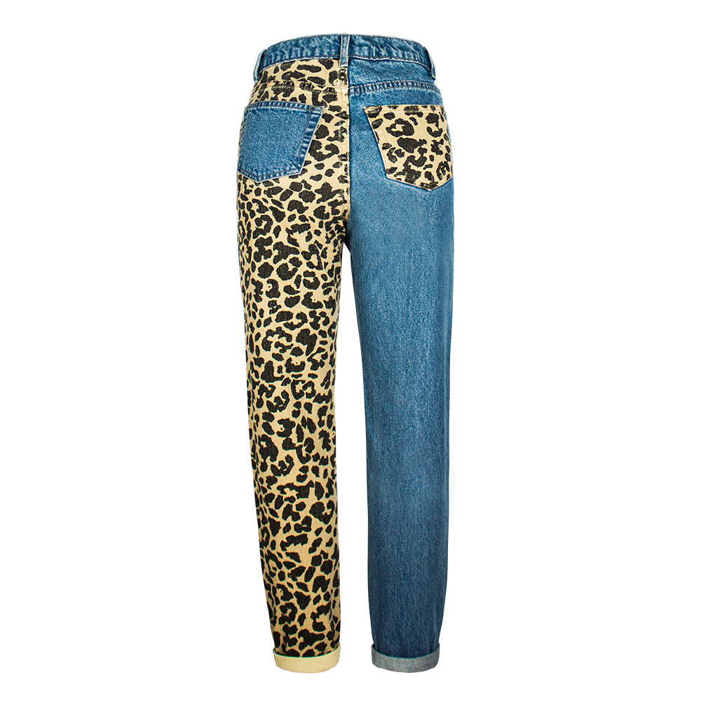 
                      
                        Leopard High Waist Jeans
                      
                    