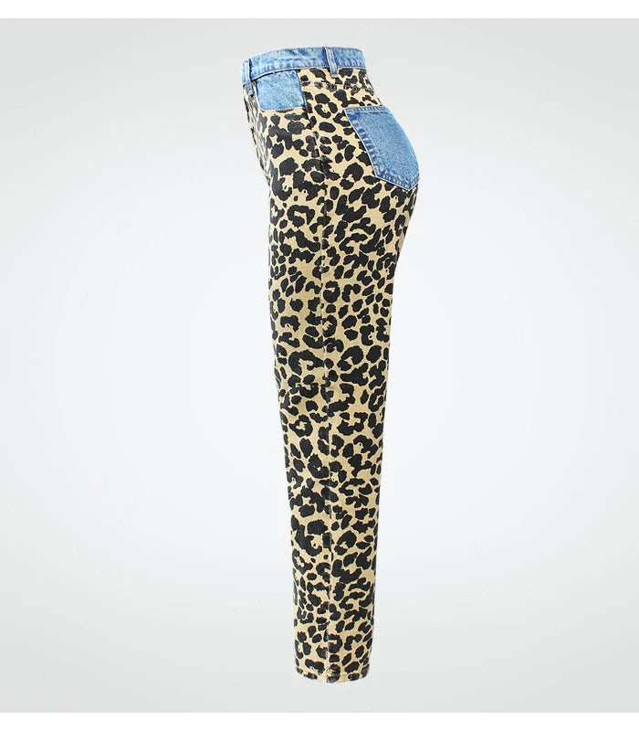 
                      
                        Leopard High Waist Jeans
                      
                    