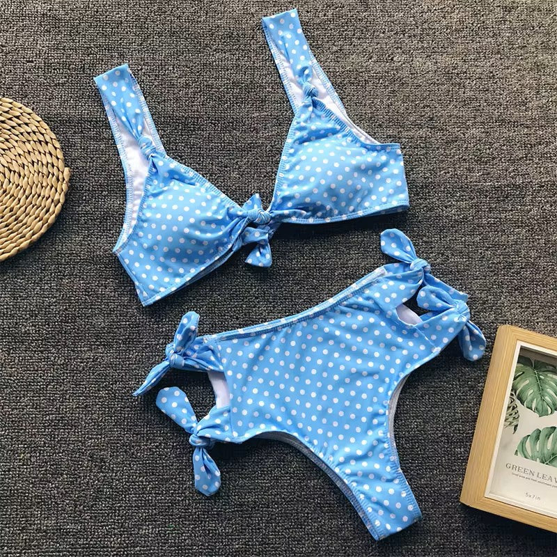 
                      
                        Sexy High waist Grid Dot Bikini set
                      
                    