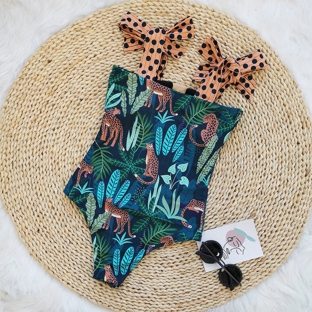 
                      
                        One-piece Swimsuit Straps Tube Top High Waist
                      
                    