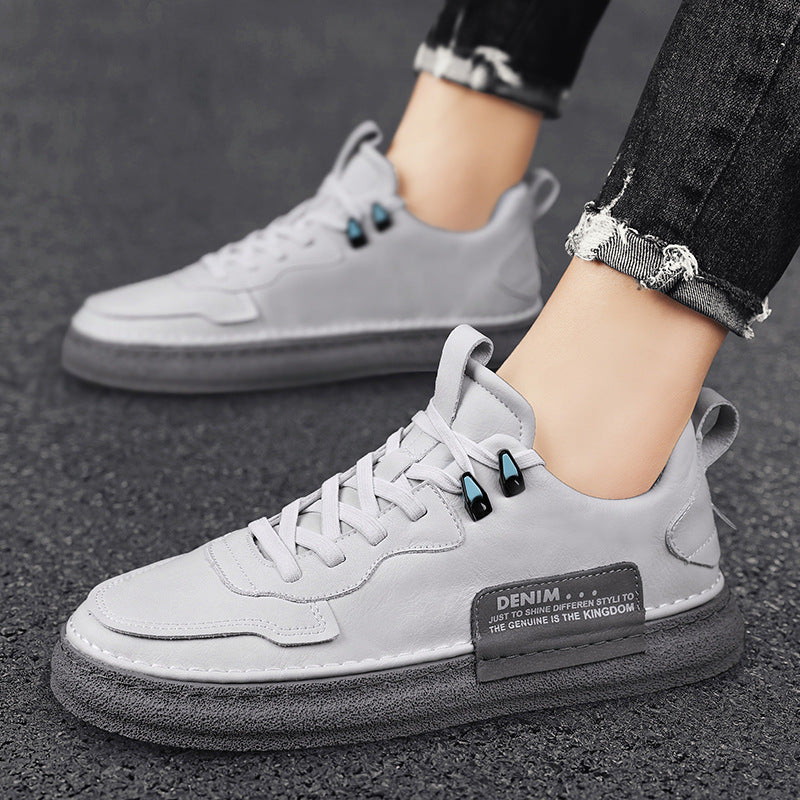 
                      
                        Leather Men's Versatile Casual Sneakers
                      
                    